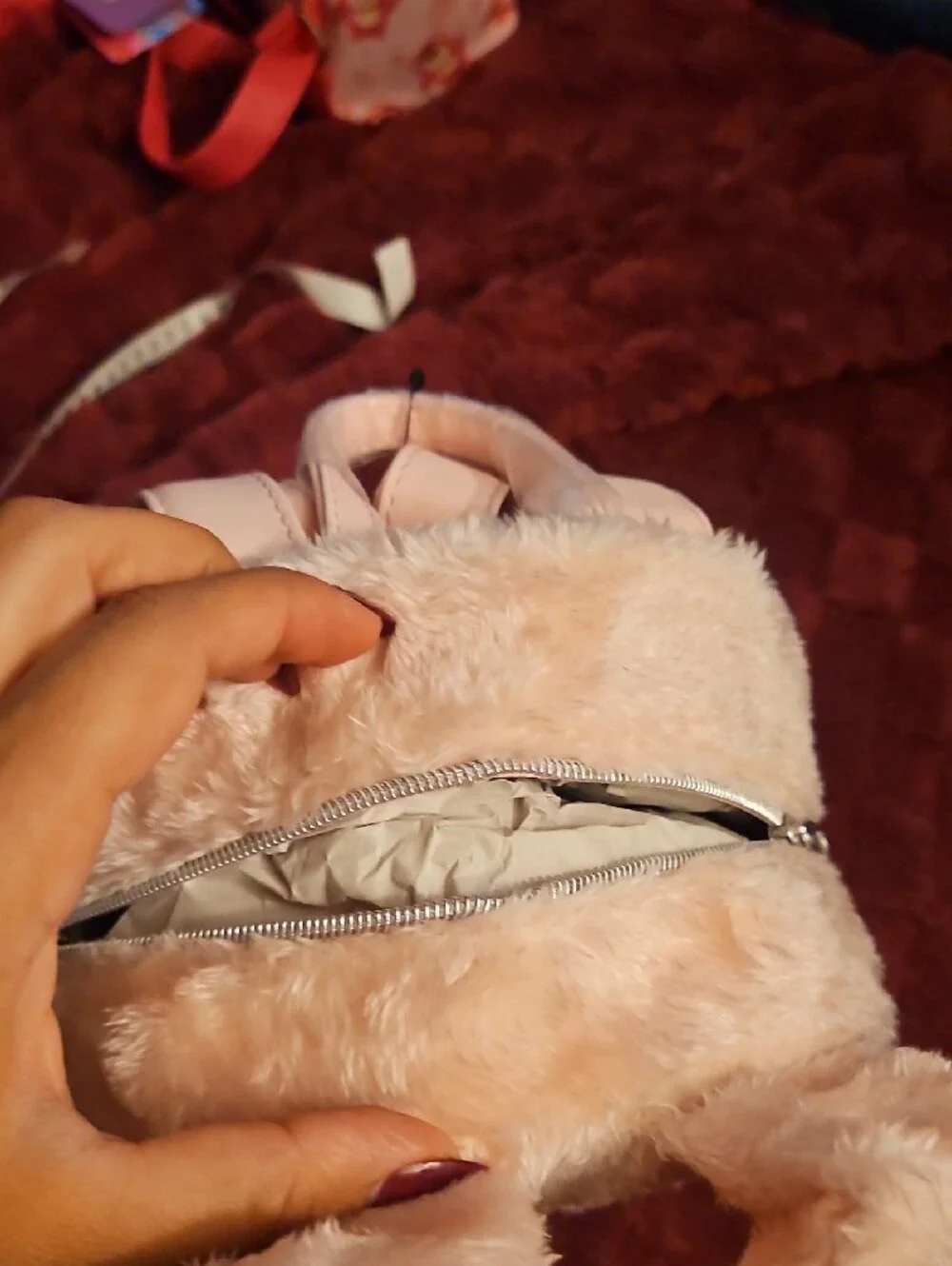 NWT Loungefly Pink My Melody Plush Backpack